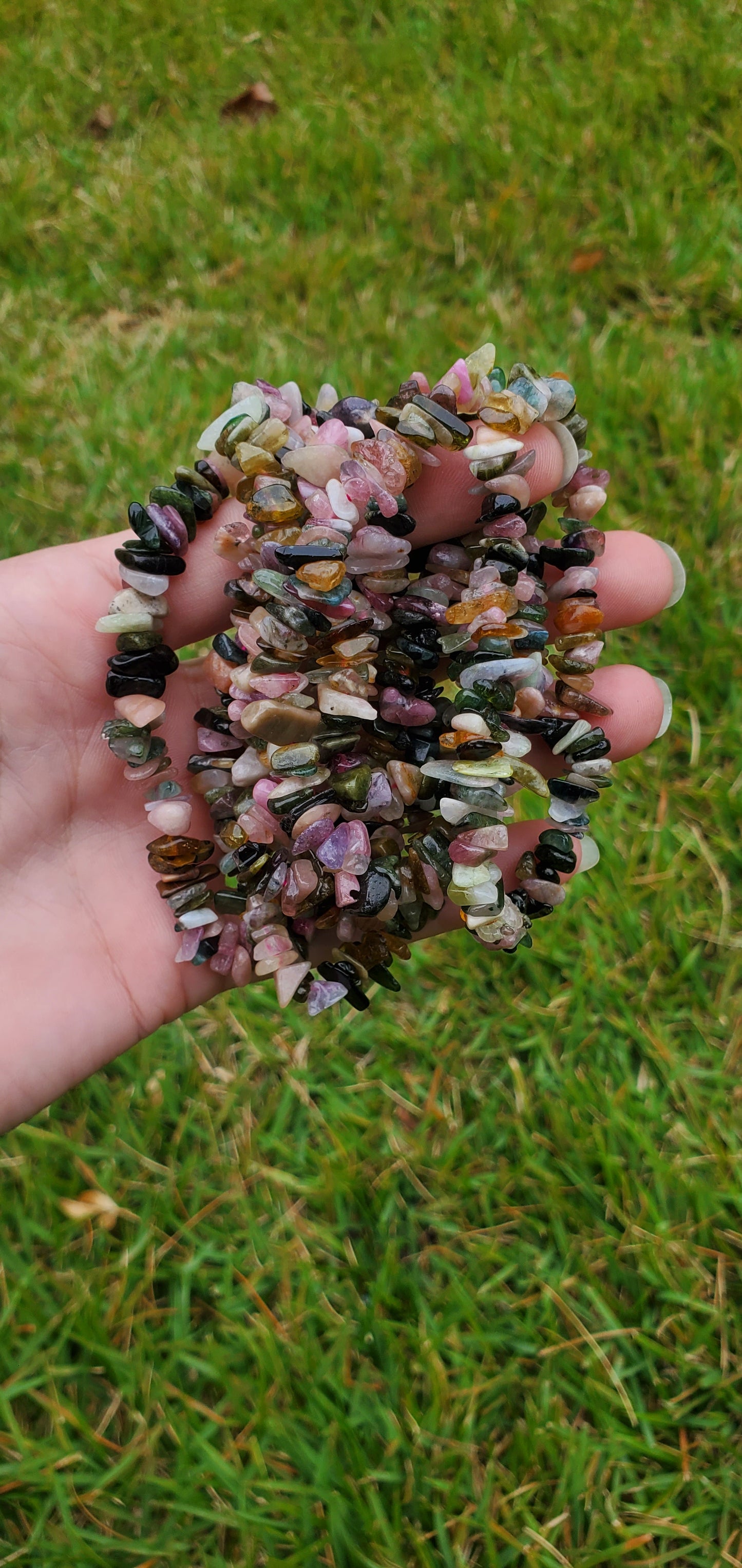 Watermelon Tourmaline Chip Bracelet