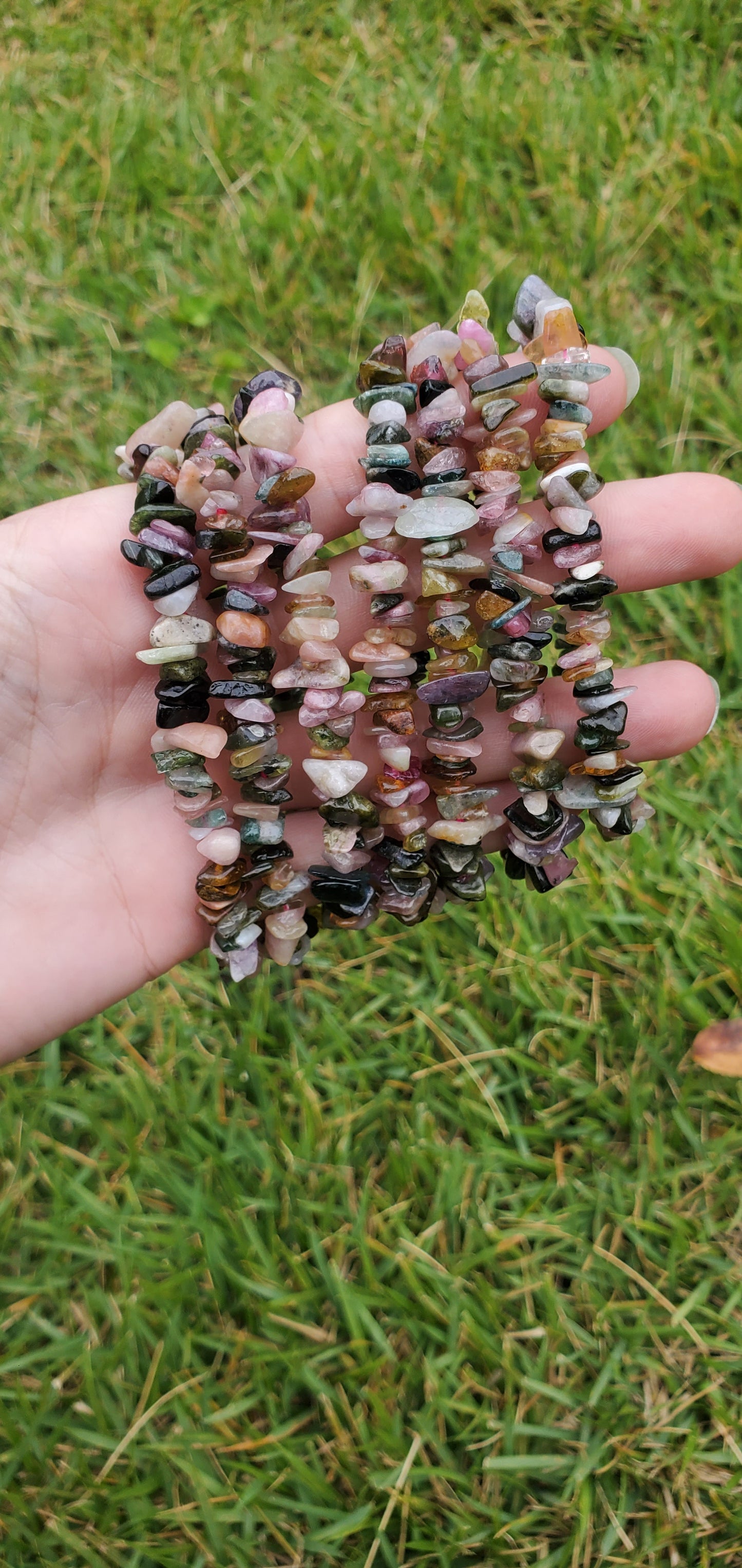 Watermelon Tourmaline Chip Bracelet