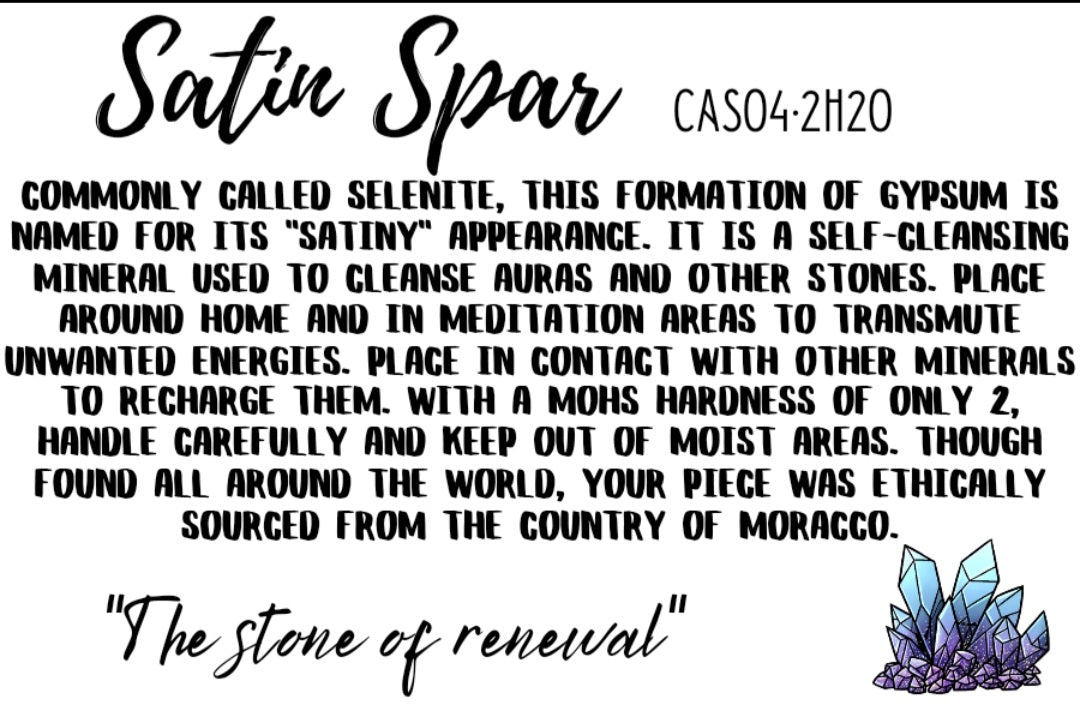 Satin Spar Moon - Three sizes
