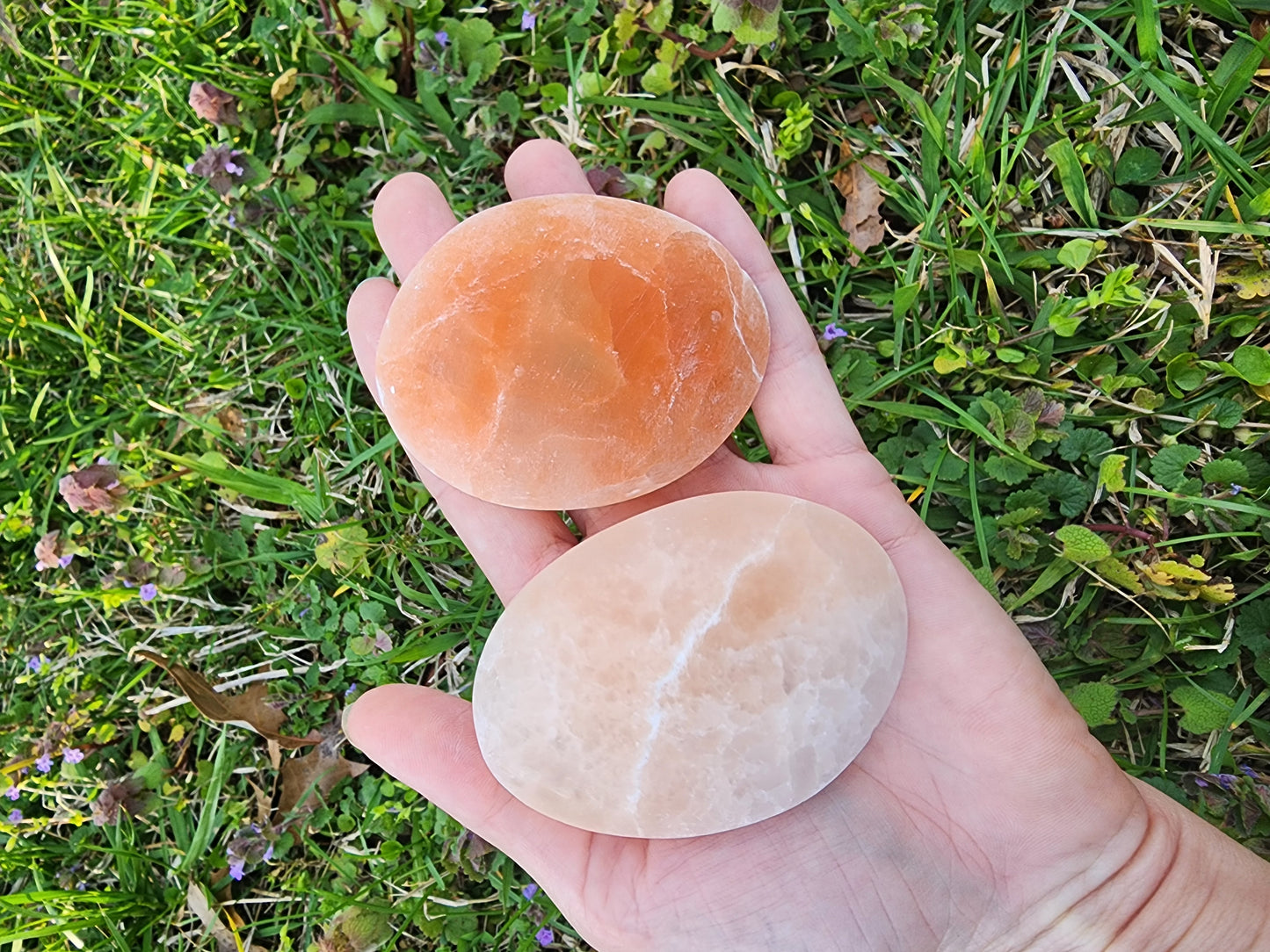 Peach Satin Spar Palmstone